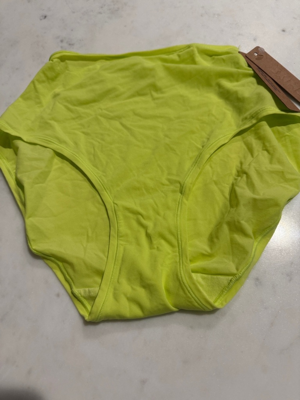 SKIMS Seamless High-Rise Briefs in Neon Lime
